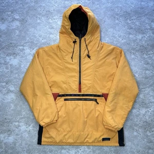 Vintage L.L. Bean Anorak Jacket Yellow Hooded Pullover Thinsulate Men’s L 90s - Picture 1 of 10