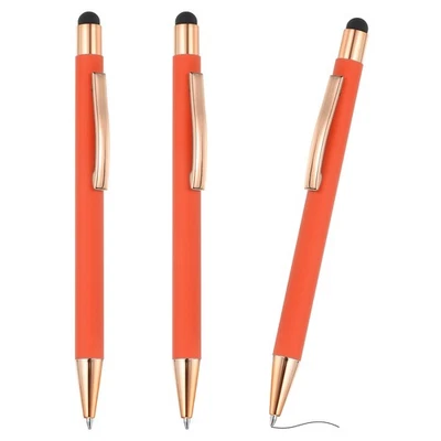 Ballpoint Pen with Stylus Tip, 3Pcs Black Ink Stylus Pen Style 2, Orange - Image 1 of 4
