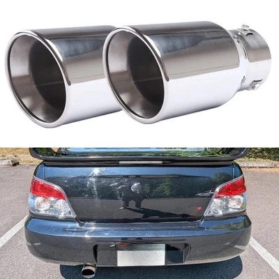 2X Car Exhaust Pipe Tip Rear Tail Throat Muffler For Subaru Impreza WRX Foto 1 de 4