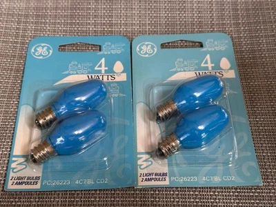 NEW GE Lighting 4W 3,000 Hours Night Light Bulb Blue 26223 (2 packs of 2=4Bulbs) - Image 1 of 3