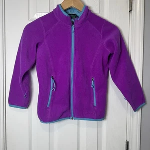 LL Bean jacket Youth L 6x-7 Pink Fleece Zip Hiking Outdoors Casual Girls - Picture 1 of 10