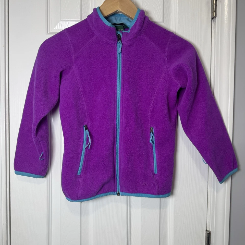 LL Bean Chaqueta Juvenil L 6x-7 Rosa Vellón Cremallera Senderismo Aire Libre Informal Niñas Foto 1 de 4