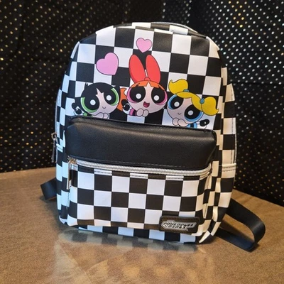 Mini Mochila THE POWERPUFF GIRLS Fondo a Cuadros Nueva Con Etiquetas Foto 1 de 4