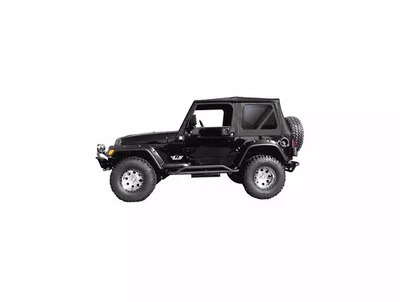 Rampage Black Diamond Sail Cloth Fabric Factory Soft Top for 97-06 Jeep Wrangler - Image 1 of 4