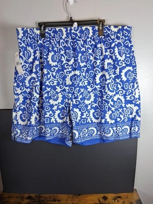 Polo Ralph Lauren Swim Trunks Men 2LT Tall Blue With White Tribal Logo Swimwear  - Image 1 of 4