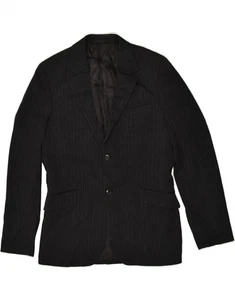 JACK & JONES Mens 2 Button Blazer Jacket IT 50 Large Black Striped AL14 - Picture 1 of 3