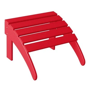 Poltrona pieghevole patio poggiapiedi Adirondack plastica rossa distretto poggiapiedi - Foto 1 di 12
