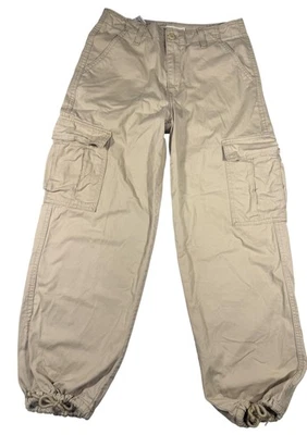 Pantalones cargo holgados Levis 94 para mujer 27x30 caqui con cordón dobladillo utilitario informal Foto 1 de 4