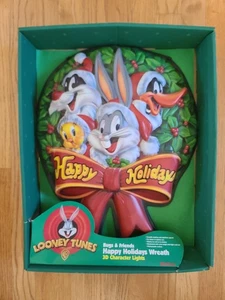Bugs Bunny & Friends Happy Holiday Weihnachten Leuchtkranz Neu Nie Benutzt! 97' - Bild 1 von 9