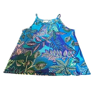 Cynthia Rowley 100% Linen Tropical Monstera Leaf Boho Flowy Tank Top Women’s S - Picture 1 of 6