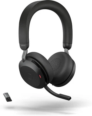 Jabra Evolve2 75 Wireless Headset - Black, USB-C, UC Compatibility - Image 1 of 4