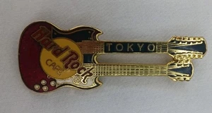 Hard Rock Cafe Tokyo Red Black Double Neck Guitar HTF RARE - Picture 1 of 3
