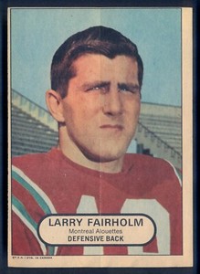 1968 OPC MINI POSTER INSERTS CFL FOOTBALL Larry Fairholm Montreal Alouettes EX+