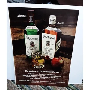 Ballantines Apple Never Falls Far Tree vintage 1980 Magazine Print Ad - Picture 1 of 1