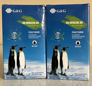 2 PACK G&G Ink Cartridge - Black F6U19 AN Black For HP Officejet 8702aio - Picture 1 of 2