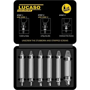 6 Pack Damaged Screw Extractor Remover for Stripped Head Screws Nuts Bolts - Picture 1 of 5