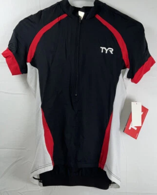 Camiseta deportiva de ciclismo de carbono TYR para mujer negra roja y blanca pequeña nueva con etiquetas Foto 1 de 4