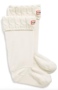 Hunter L94230 Unisex Original Tall Cable Knit Cuff Welly Boot Socks Size Large - Picture 1 of 3