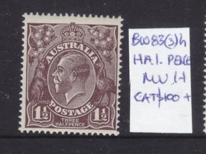 KGV 1 1/2d BLACK BROWN SINGLE WMK   BW83 (3)h  MUH  HAI.PENCE - Foto 1 di 1