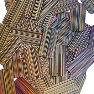 Peach Pink Sequins City Lights Rectangle 1.5 inch Reflective Couture Paillettes - Imagen 1 de 2