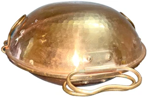 Decorative + Vintage: Hammered Brass Seafood Steamer 11.5" (Minimal Tarnishing) - Picture 1 of 2