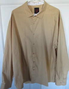 Mens Linea Uomo LU Stretch Long Sleeve Button Up Shirt Size 5X Lt Brown Career - Picture 1 of 6