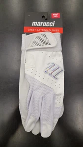 NEW! Marucci Crest Batting Gloves White/Chrome Adult - Picture 1 of 3