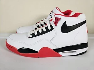 Scarpe sneakers Nike Flight Legacy taglia 12 bianche rosse alte stringate BQ4212-100 - Foto 1 di 10