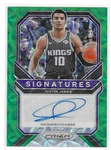 2020-21 PANINI-PRIZM JUSTIN JAMES GREEN SCOPE SIGNATURES AUTO #Sl-JJA 3/8 KINGS - Picture 1 of 2