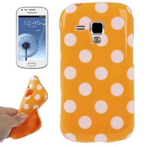 Etui ochronne TPU Kropki Case do telefonu komórkowego Samsung Galaxy S Duos S7562 pomarańczowe - Zdjęcie 1 z 4