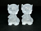 Vintage Clear Plastic Mice Figural Salt And Pepper Shakers