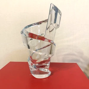 Florero espiral Baccarat de unos 20 cm 7,9" cristal transparente con caja - Imagen 1 de 6