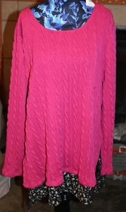 1X Suéter Suzanne Betro Rosa Tejido con Cable Floral En Capas Para Mujer Nuevo con Etiquetas - Imagen 1 de 6