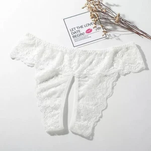 Sexy Ladies Womens Crotchles Panties Underwear See Through Lace Lingeries Briefs - Picture 1 of 18