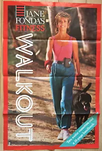 Rare 1987 Jane Fonda WALKOUT Fitness Poster Warner Bros - Picture 1 of 4