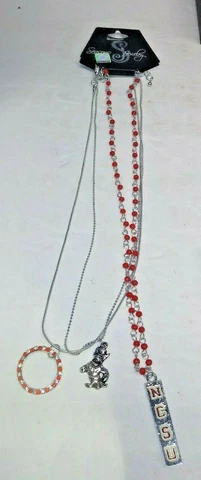 SEASONS NCAA NC STATE WOLFPACK 3 PIECE NECKLACE SET NWT Cover