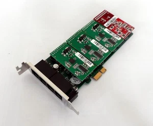 Atcom AXE400PL-31 4 Port Analog PCI-E Asterisk Low Profile Card with 3 FXS 1 FXO - Picture 1 of 1