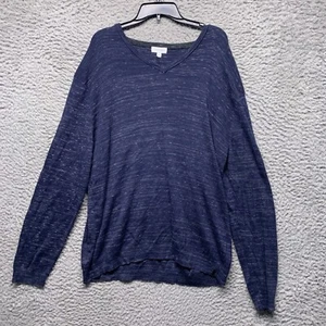 Calvin klein Sweater Mens XXL 2XL Blue Heather V Neck Pullover Long Sleeve - Picture 1 of 6