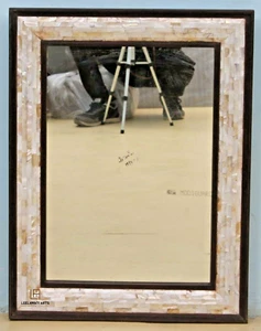 Antique Look Mother Of Pearl Inlay Mirror Frame White And Brown Colour - Picture 1 of 6