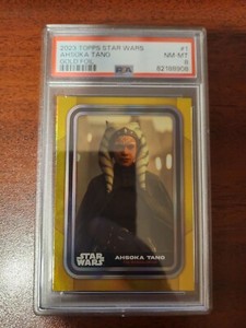 Topps Star Wars 2023 Flagship Graded PSA 8 Ahsoka Tano 1 Gold Foil POP 2