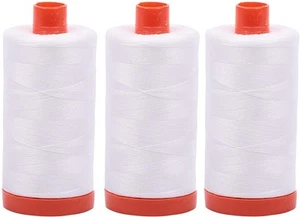 3PACK Aurifil 50WT Natural White Solid Mako Cotton Thread 1422Yds EACH - Picture 1 of 1
