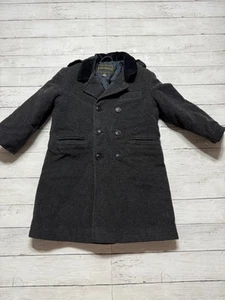 S. Rothschild Boys Charcoal Black Winter Wool Blend Soft Trench Coat Jacket Sz 5 - Picture 1 of 8