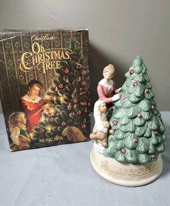 Vintage OH Christmas Tree Music Box Claire Burke 1988 Porcelain Original Box - Picture 1 of 10