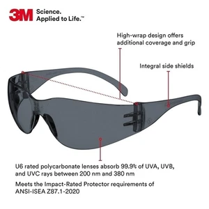 3M Safety Glasses, Virtua, 20 Pack, ANSI Z87, Unisex, Anti-Fog Gray Lens,... - Picture 1 of 2