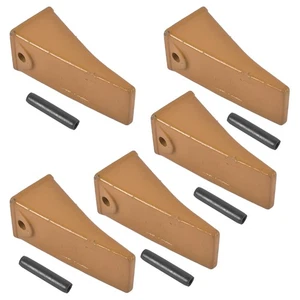 5 Pack X156L Dirt Teeth Bucket Teeth Long with 5 Pack P156 Roll Pins Alloy Steel - Picture 1 of 11