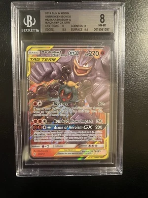 Marshadow & Machamp GX 82/214 Sm-Unbroken Bonds Holo BGS 8 PSA - Image 1 of 2