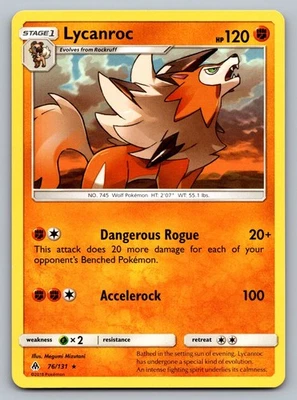 Pokemon TCG SM - Forbidden Light Lycanroc 76/131 - Image 1 of 2
