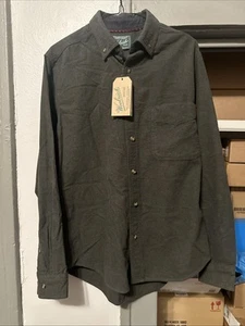 NEW Woolrich Sportsman Chamois Shirt Mens Medium Charcoal Grey Flannel NWT - Picture 1 of 8