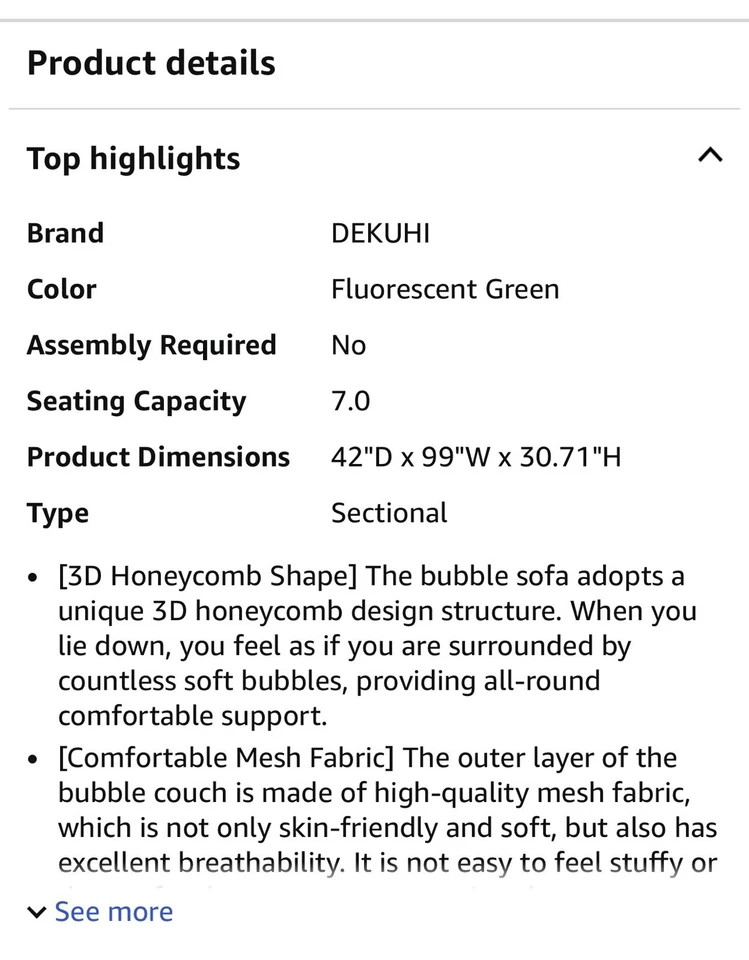 Juego de sofá curvo de burbujas, sofá de piso, para apartamento, Foto 1 de 4