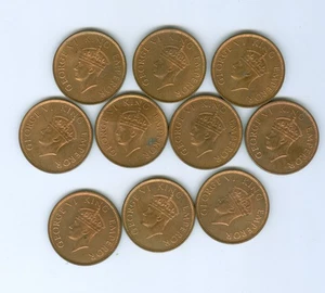 10 INDIA 1940 QUARTER ANNAS IN UNCIRCULATED CONDITION - Picture 1 of 2